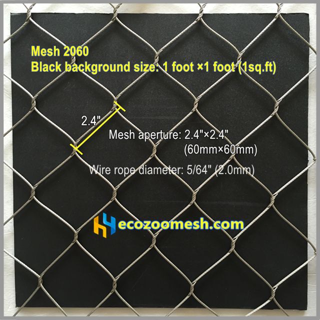 5/64" hand-woven stainless steel wire rope mesh & zoo eclosure netting