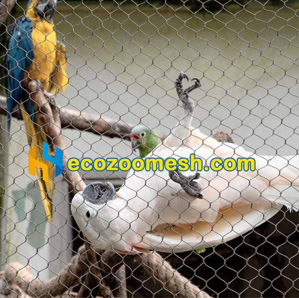 Parrot Aviary Mesh | Professional Stainless Steel 304 Wire Rope Netting (50' x 16' Panel)