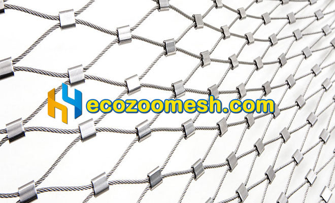 3/32" Ferrule Cable Mesh Primate Enclosure Mesh 50ft x 16ft panel