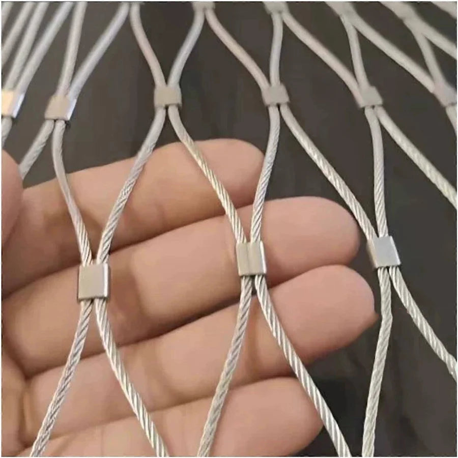 304 Ferrule Mesh Wire Net for Zoo Animal Enclosure Barrier | Zoo Safety Barrier & Cable Net System