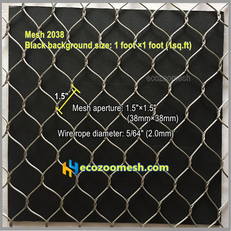5/64" hand-woven stainless steel wire rope mesh & zoo eclosure netting