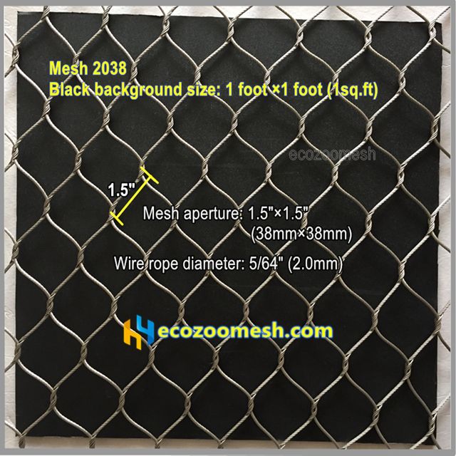 5/64" hand-woven stainless steel wire rope mesh & zoo eclosure netting