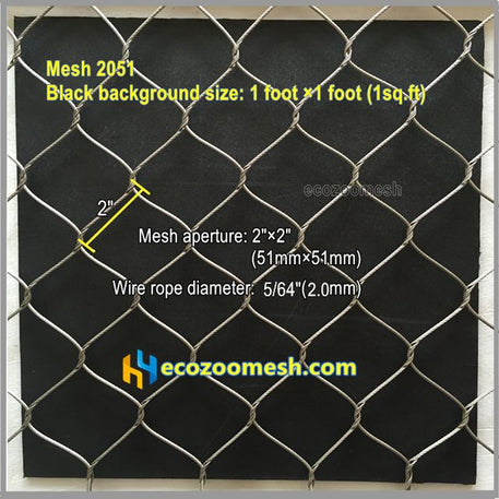 5/64" hand-woven stainless steel wire rope mesh & zoo eclosure netting