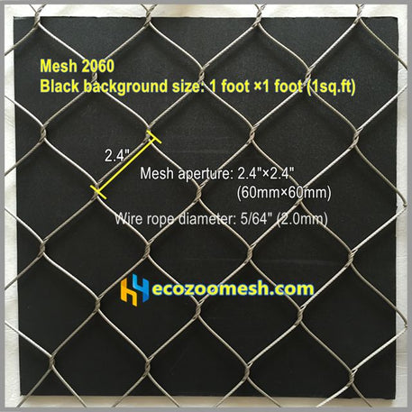 5/64" hand-woven stainless steel wire rope mesh & zoo eclosure netting