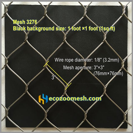 1/8" Stainless Steel Cable Mesh for Wild Animal Fence, Tiger Lion Leopard Enclosure