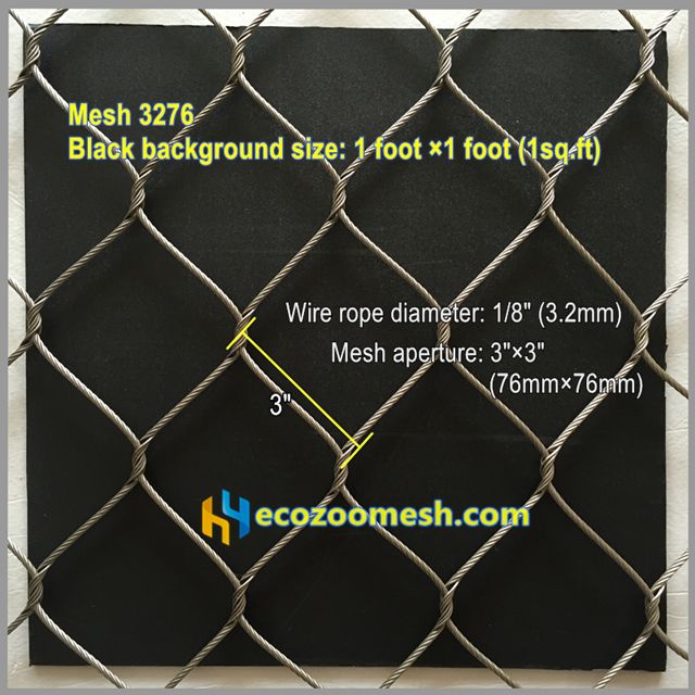 1/8" Stainless Steel Cable Mesh for Wild Animal Fence, Tiger Lion Leopard Enclosure