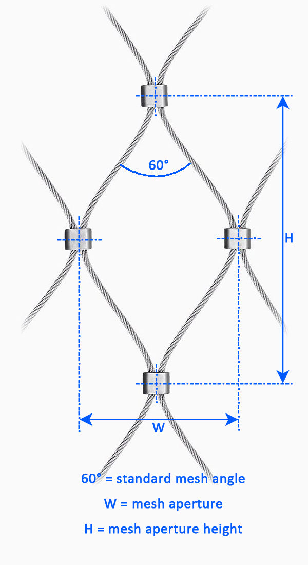 1/16" Cable Ferrule Mesh for birds aviary and animal enclosures 50ft x 16ft mesh roll