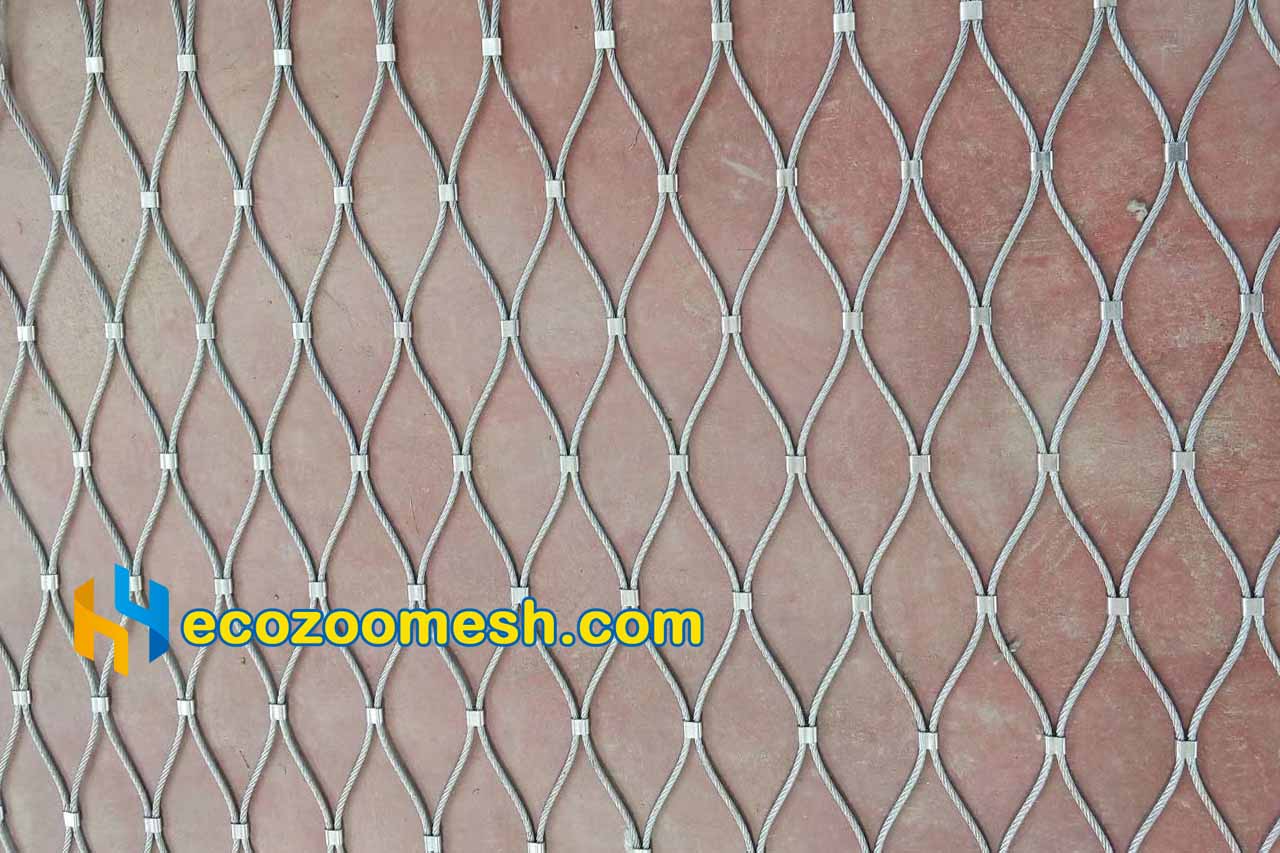 Ferrule Wire Rope Mesh for Monkey Enclosure - 50' x 16' mesh roll