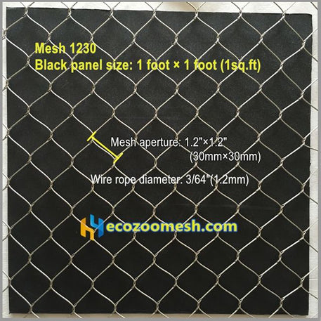 3/64" wire cable mesh for bird aviary mesh, hand-woven metal mesh