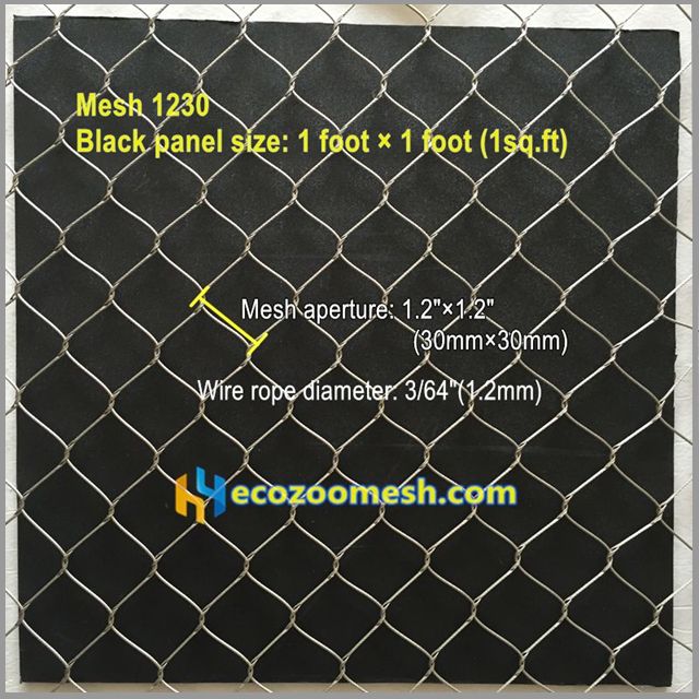 3/64" wire cable mesh for bird aviary mesh, hand-woven metal mesh