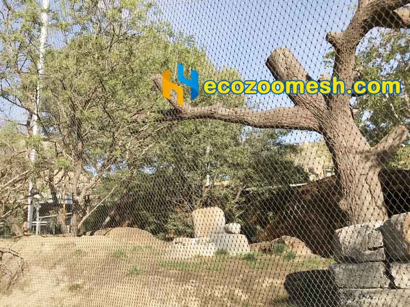 5/64" Cable Wire Ferrule Mesh used in zoo enclosure construction - 50ft x 16ft mesh panel