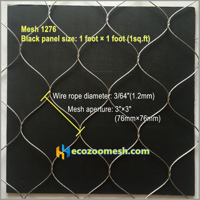 3/64" wire cable mesh for bird aviary mesh, hand-woven metal mesh